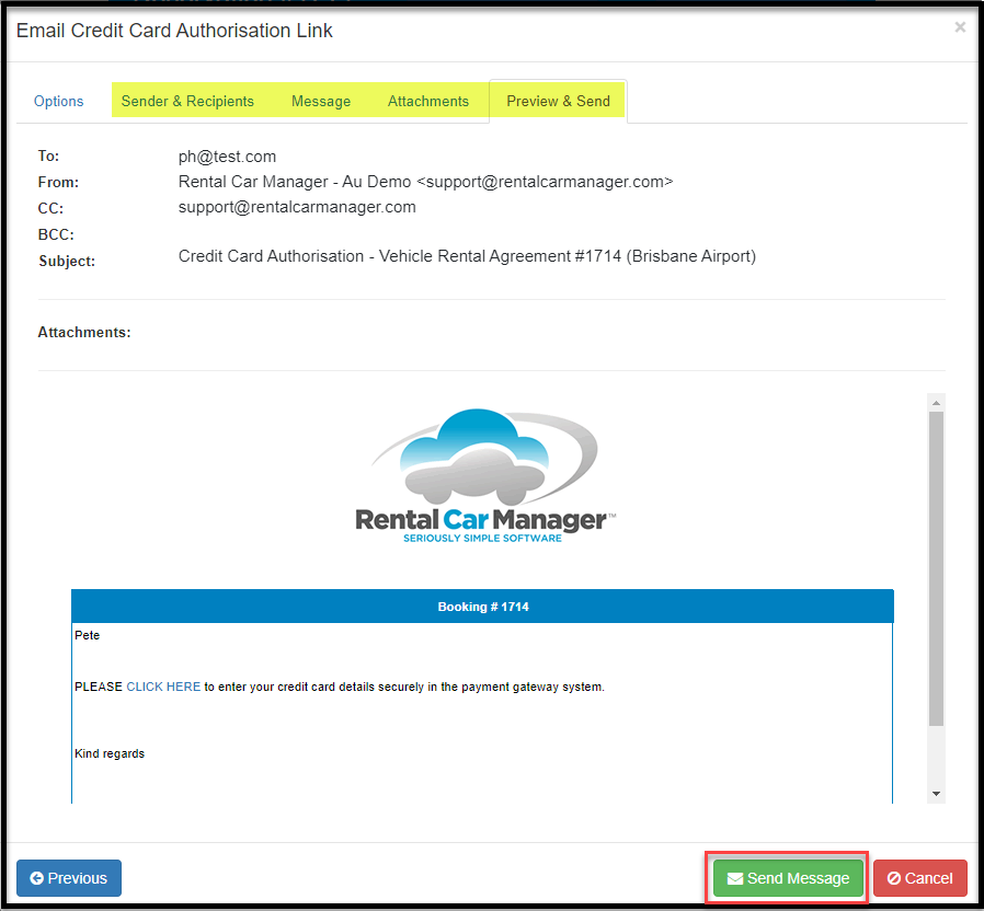 Credit Card Payment by Email